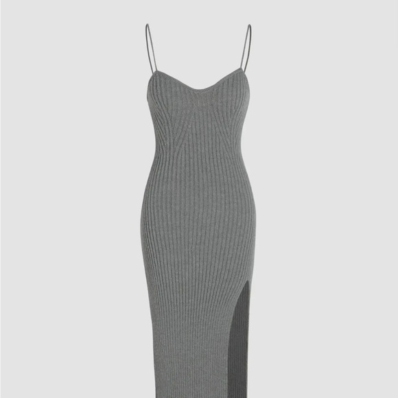 Cider Gray Long Sleeve Knit Dress - Picture 2 of 2